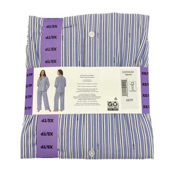 DKNY | Women's Woven Pyjama Set | Pinstripe | 2 Piece | Various Sizes **NEW - Picture 2 of 3